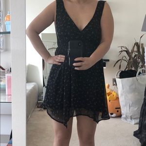 Audrey 3+1 deep v cut babydoll mini dress